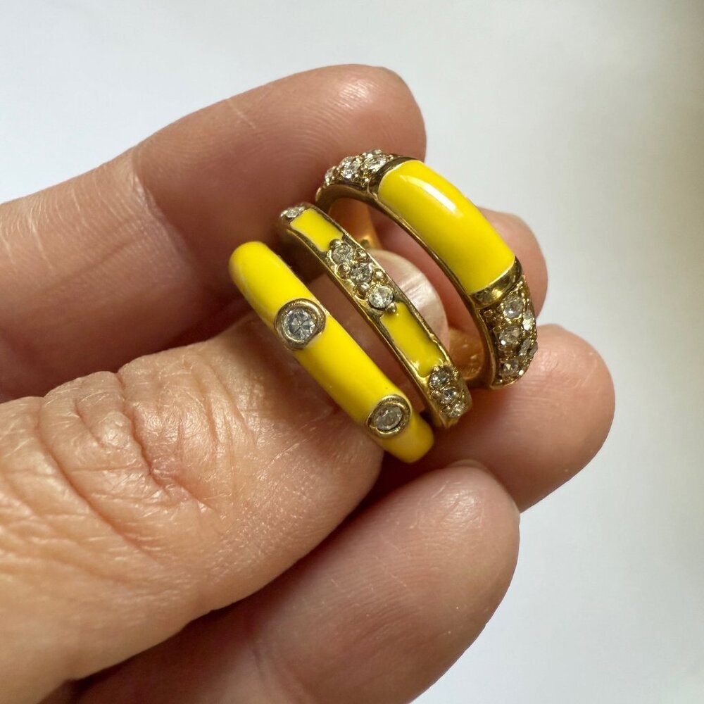 💛 Anthropologie Yellow Statement Rings | Set of 3 Bold Fashion Rings